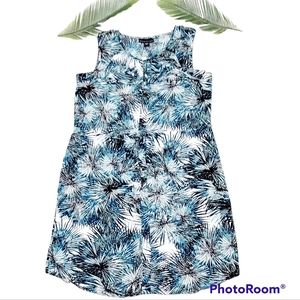 Attention Palm Tree Sleeveless Button Front Dress Women’s Size L NWT